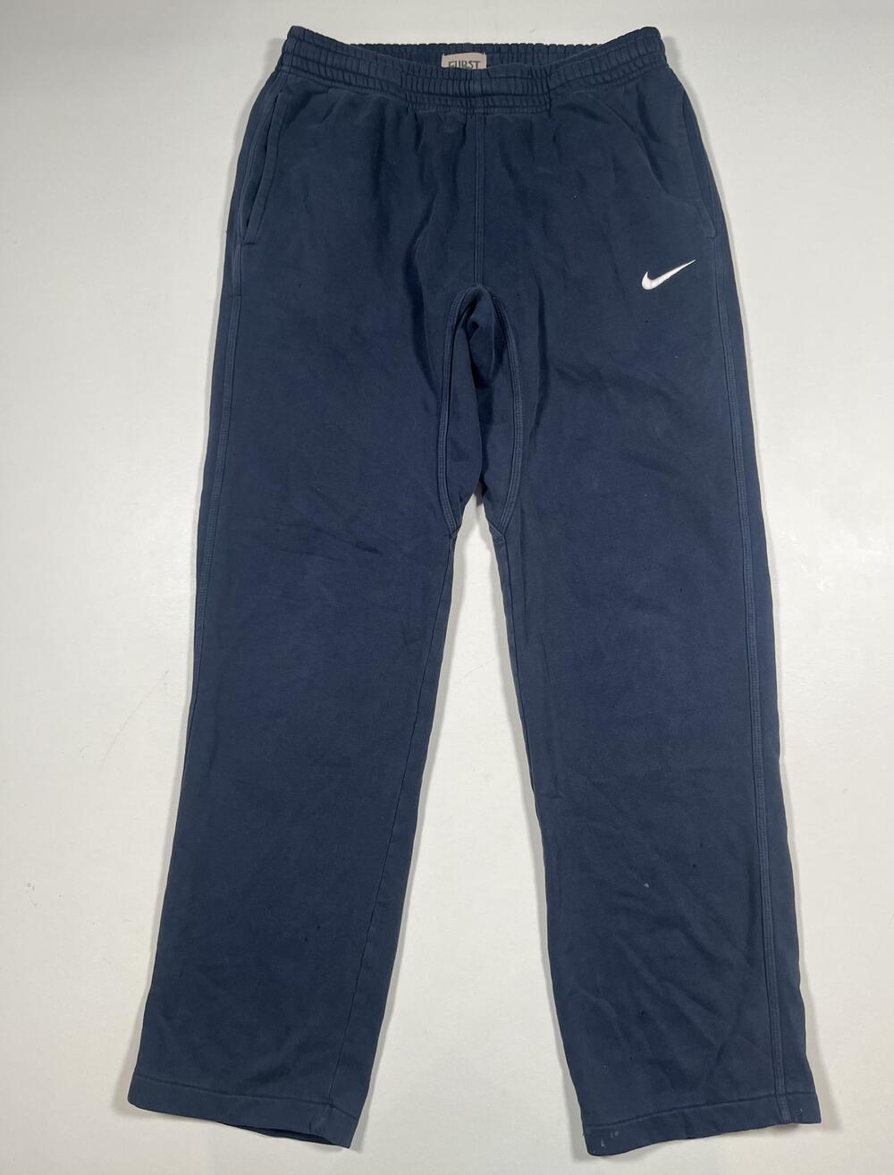 Nike Pants Mens Small Blue Fleece Sweatpants Swoosh Logo Elastic Waist Athletic